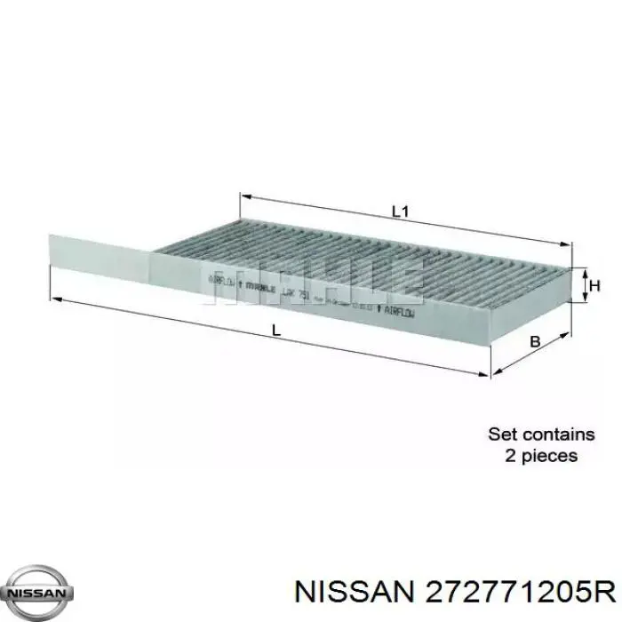 Фильтр салона 272771205R Nissan