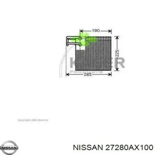 27280AX100 Nissan испаритель кондиционера