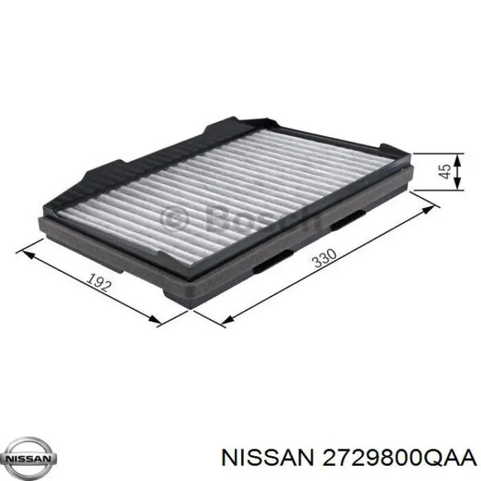 Фильтр салона 2729800QAA Nissan/Infiniti