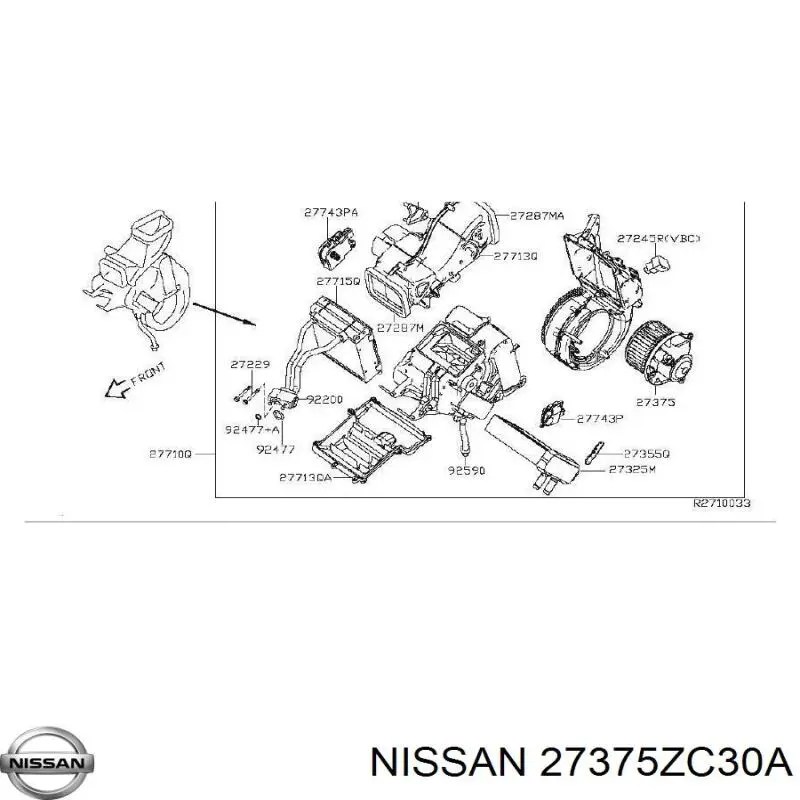 Мотор вентилятора печки (отопителя салона) Nissan/Infiniti 27375ZC30A цена, от 100.73 USD