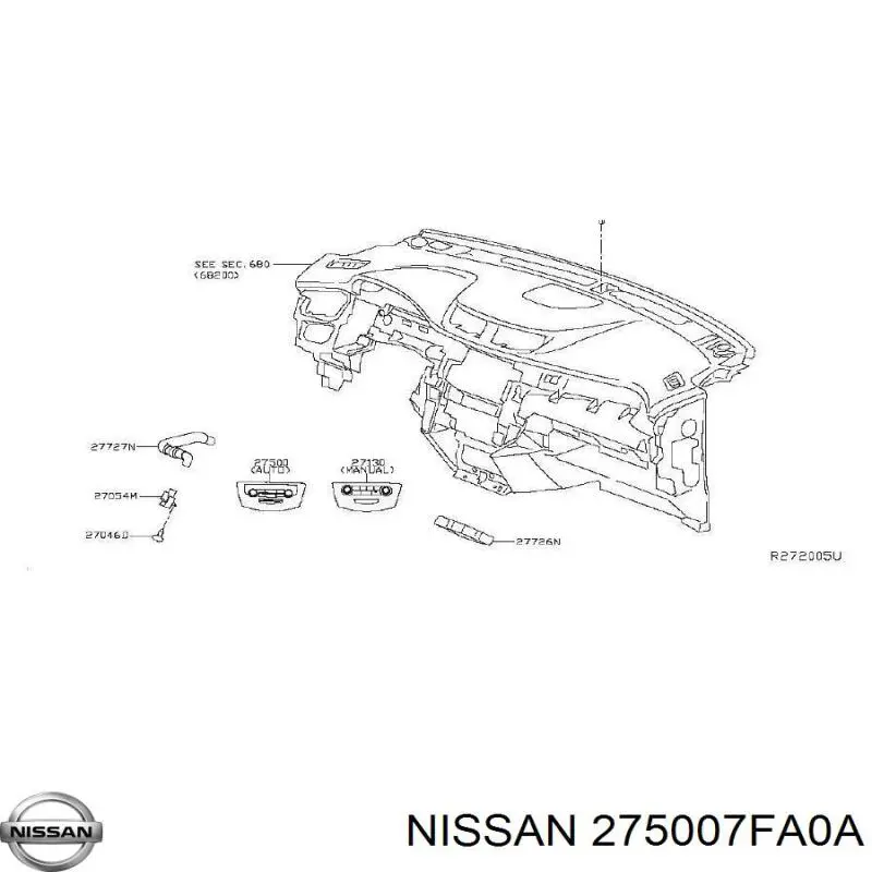 275007FA0A Nissan/Infiniti Механизм управления кондиционером