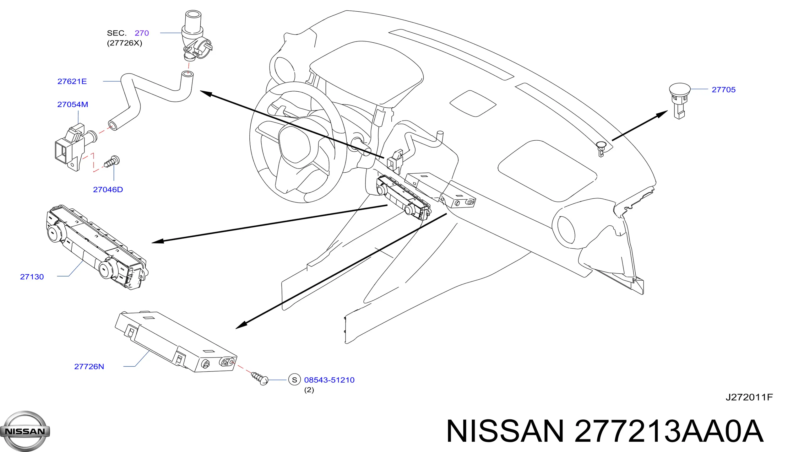 Датчик вмикання світла 277213AA0A Nissan/Infiniti