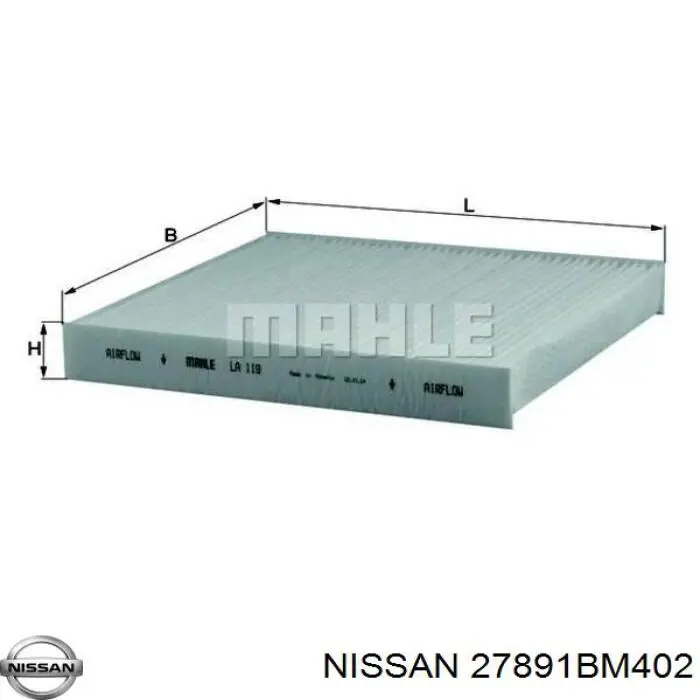 Фильтр воздушный отопителя Nissan/Infiniti 27891BM402 цена, от 4.74 USD