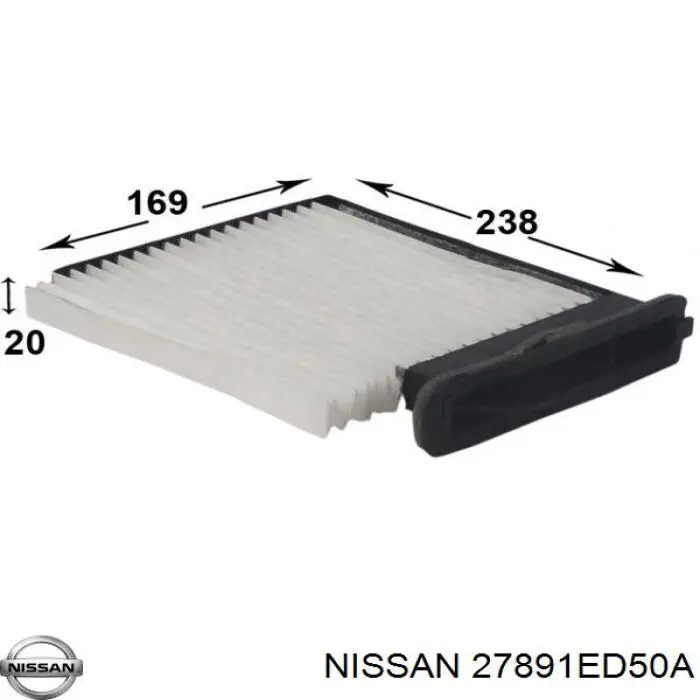 Фильтр воздушный отопителя Nissan/Infiniti 27891ED50A цена, от 3.98 USD