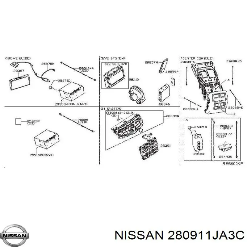 Дисплей многофункциональный 280911JA3C Nissan