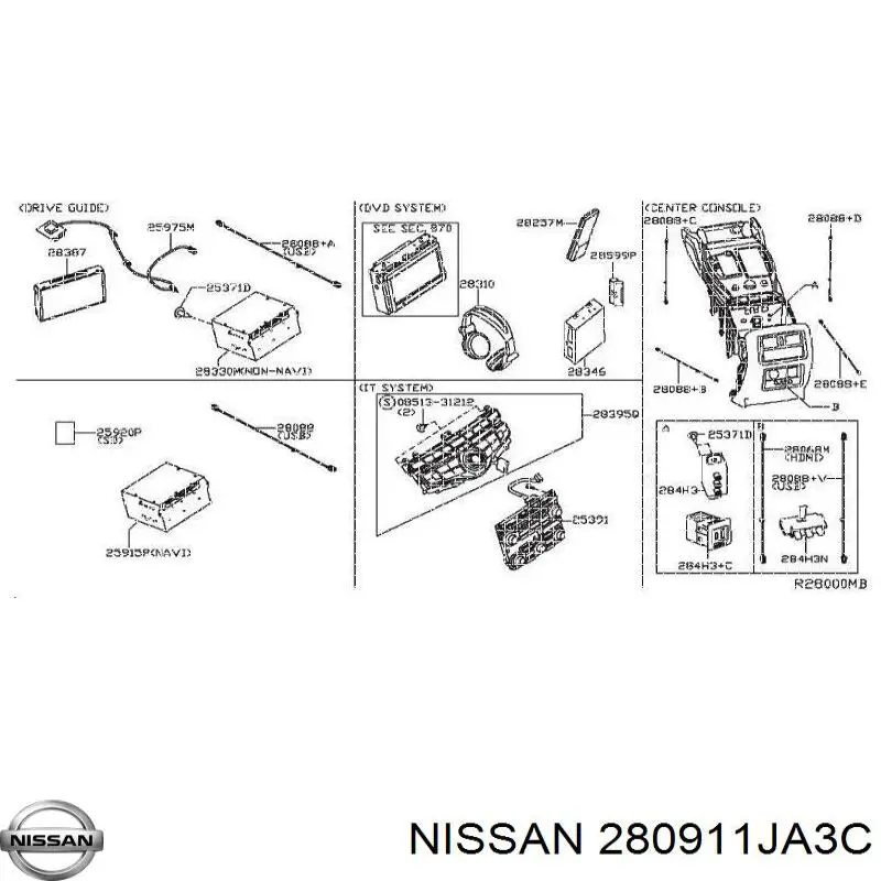 Купить 280911JA3C Nissan/Infiniti Дисплей многофункциональный