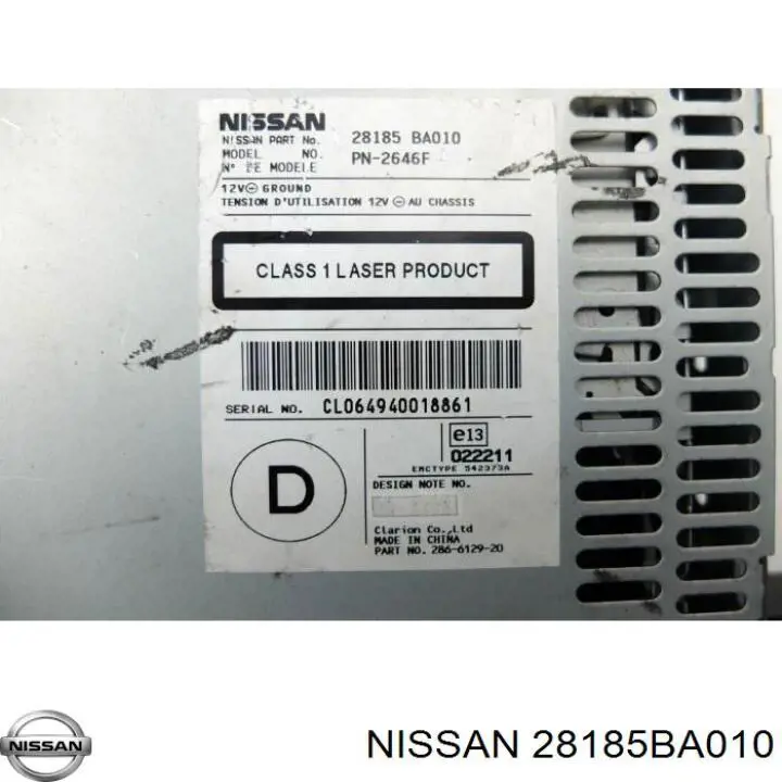 Магнитола (радио AM/FM) Nissan/Infiniti 28185BA010 цена, от 38.01 USD