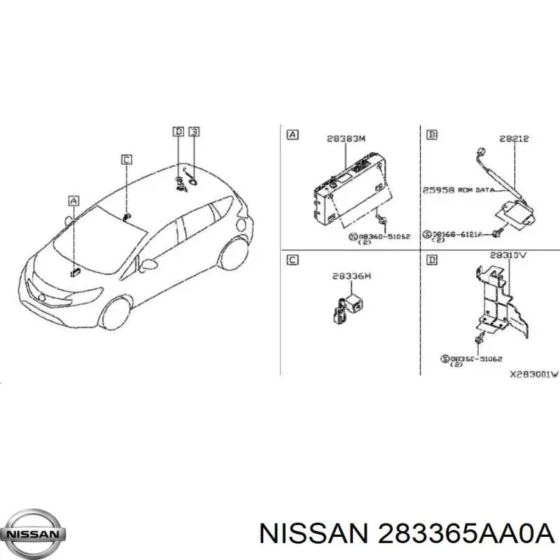  283365AA0A Nissan