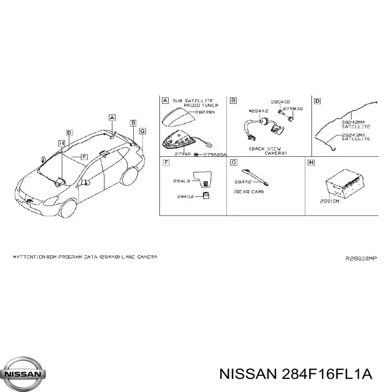 Камера системы обеспечения видимости Nissan/Infiniti 284F16FL1A цена, от 126.69 USD