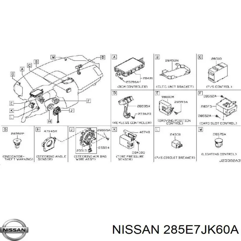  285E7JK60A Nissan