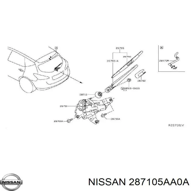  Мотор стеклоочистителя заднего стекла Nissan Murano 