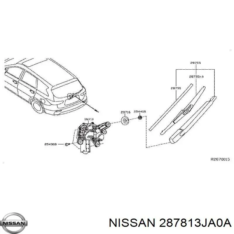 287813JA0A Nissan/Infiniti Рычаг-поводок дворника заднего стекла