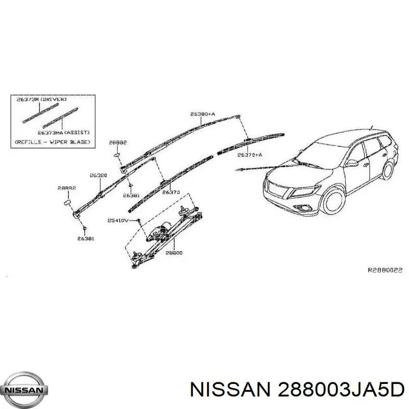 288003JA4D Nissan/Infiniti Трапеция стеклоочистителя