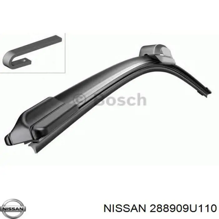 Щетка-дворник лобового стекла пассажирская 288909U110 Nissan/Infiniti