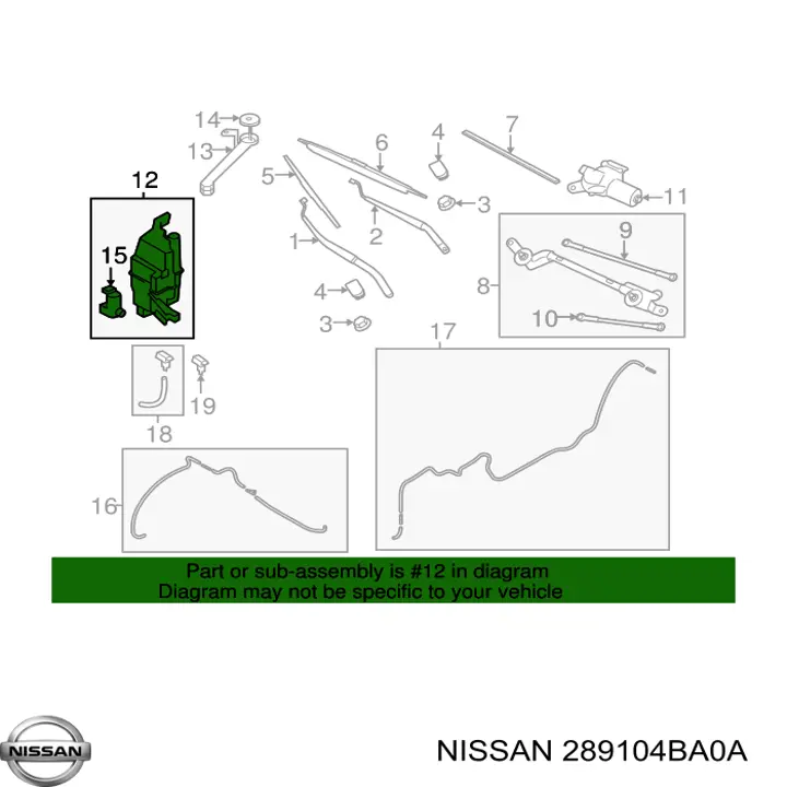 289104BA0A Nissan бачок омывателя стекла