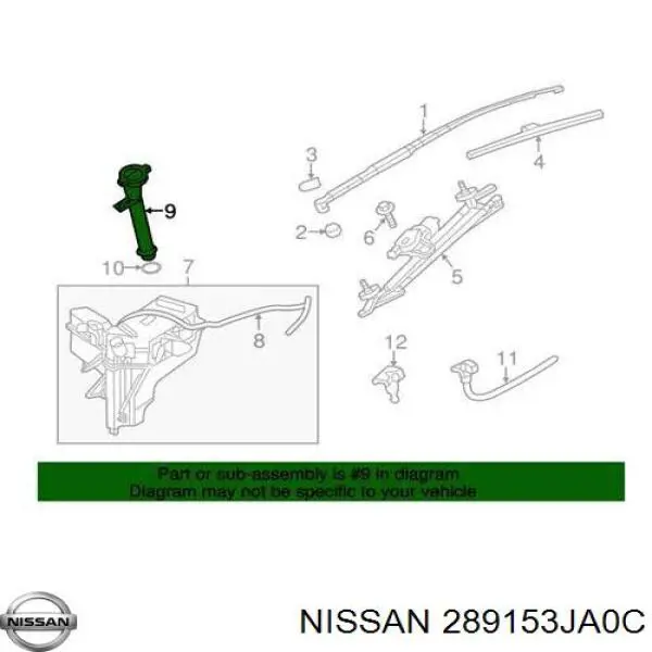 Горловина бачка омывателя Nissan/Infiniti 289153JA0C цена, от 10.45 USD