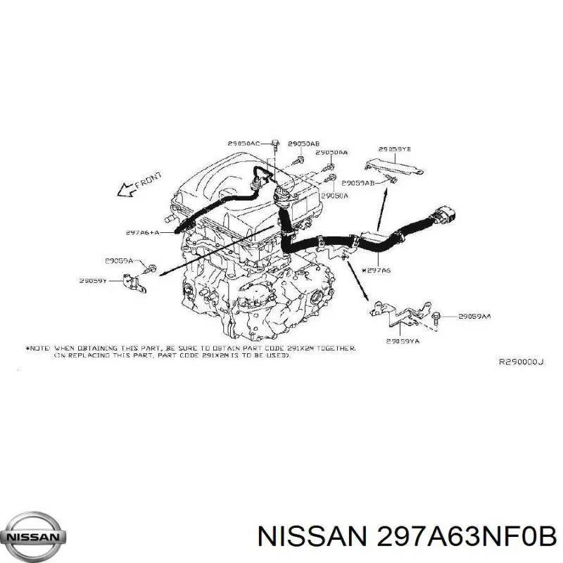 Жгут проводов моторного отсека 297A63NF0B Nissan