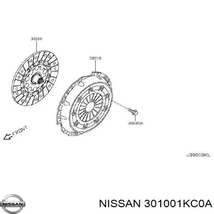 Диск сцепления 301001KC0A Nissan