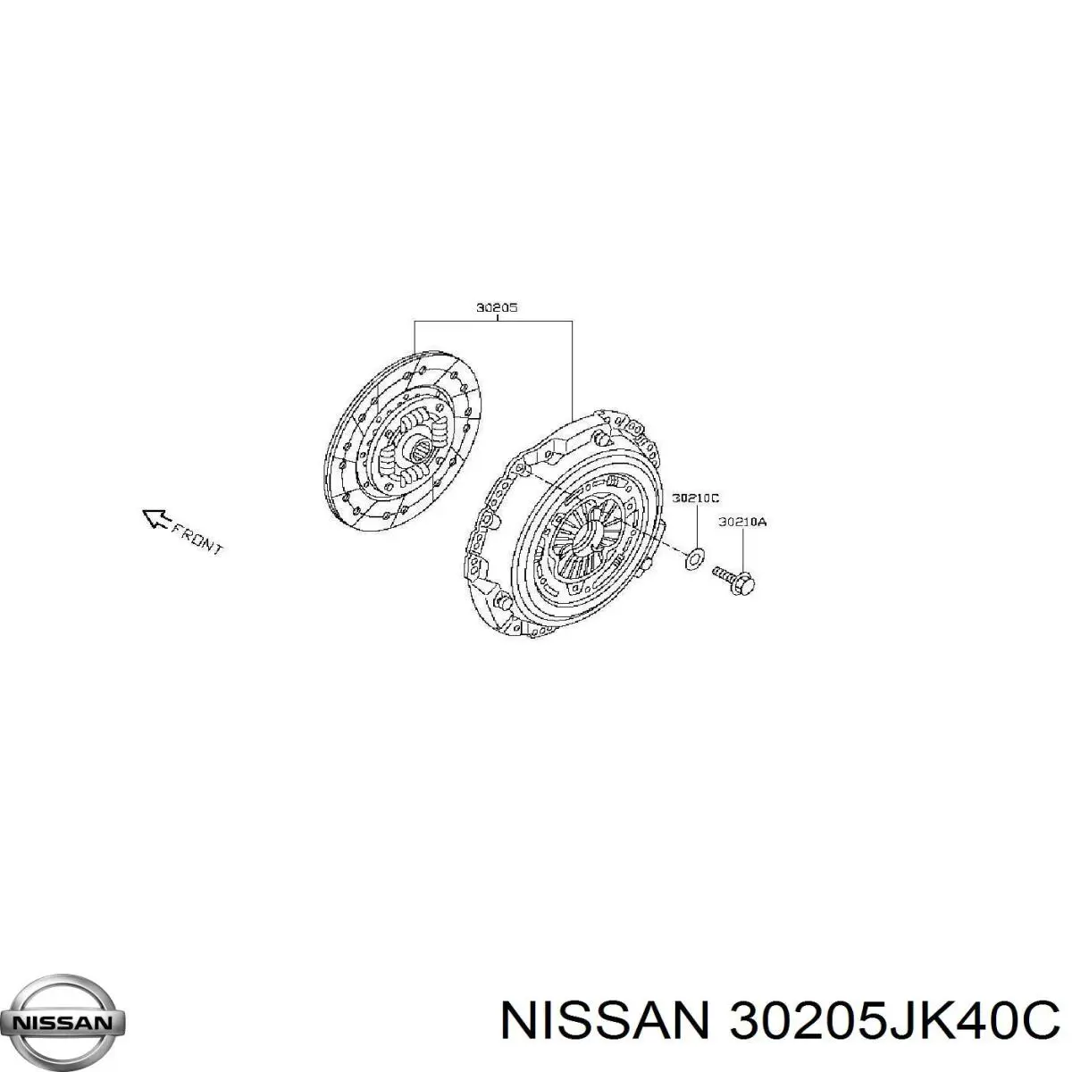 Купить 30205JK40C Nissan/Infiniti Комплект сцепления (диск, корзина, подшипник)