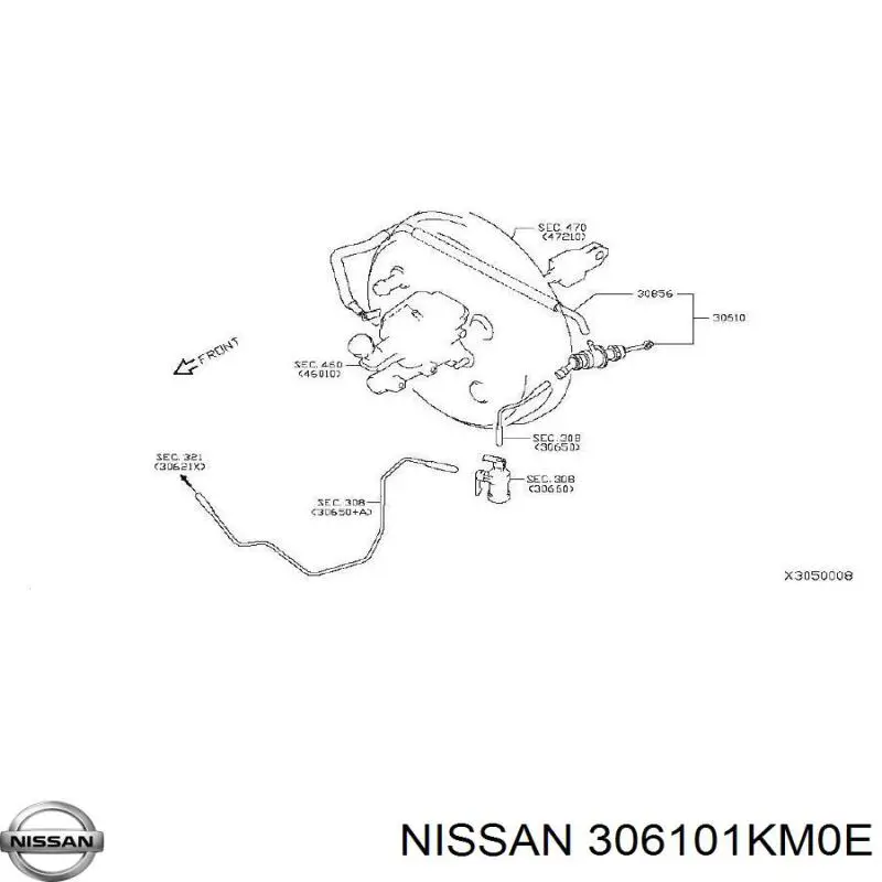 Цилиндр сцепления главный Nissan 306101KM0E