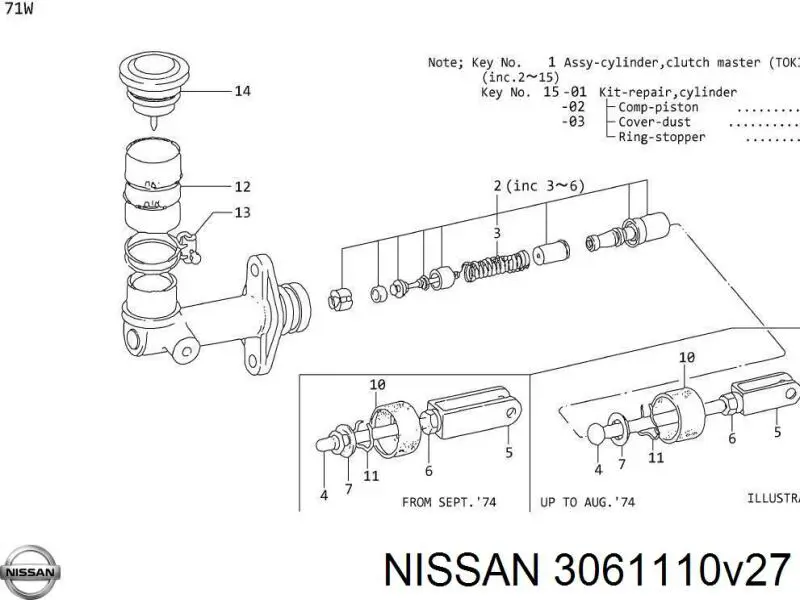 Купить 3061110V27 Nissan/Infiniti Ремкомплект главного цилиндра сцепления