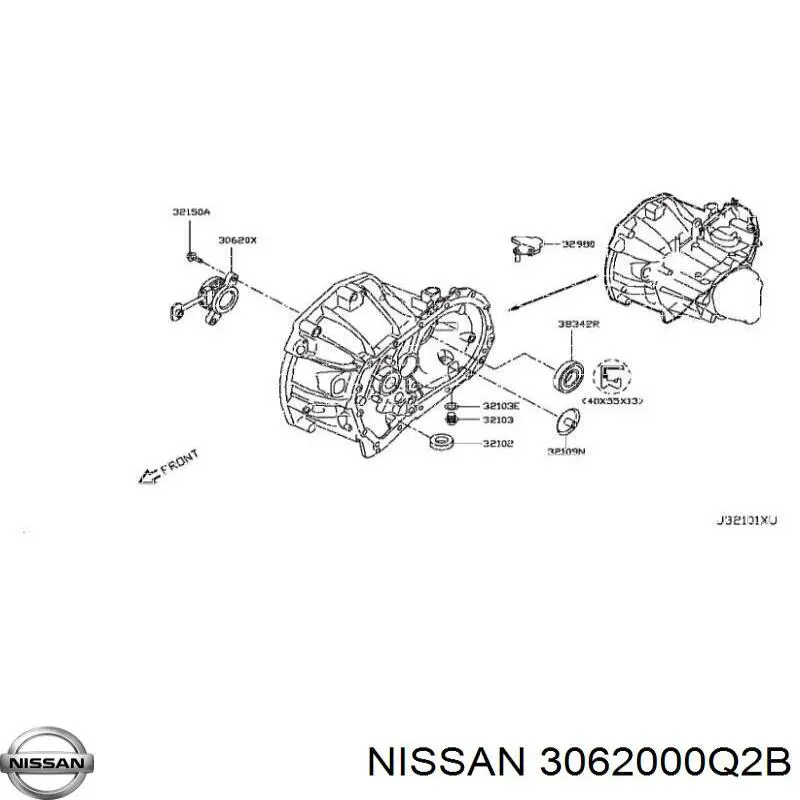 Рабочий цилиндр сцепления в сборе 3062000Q2B Nissan