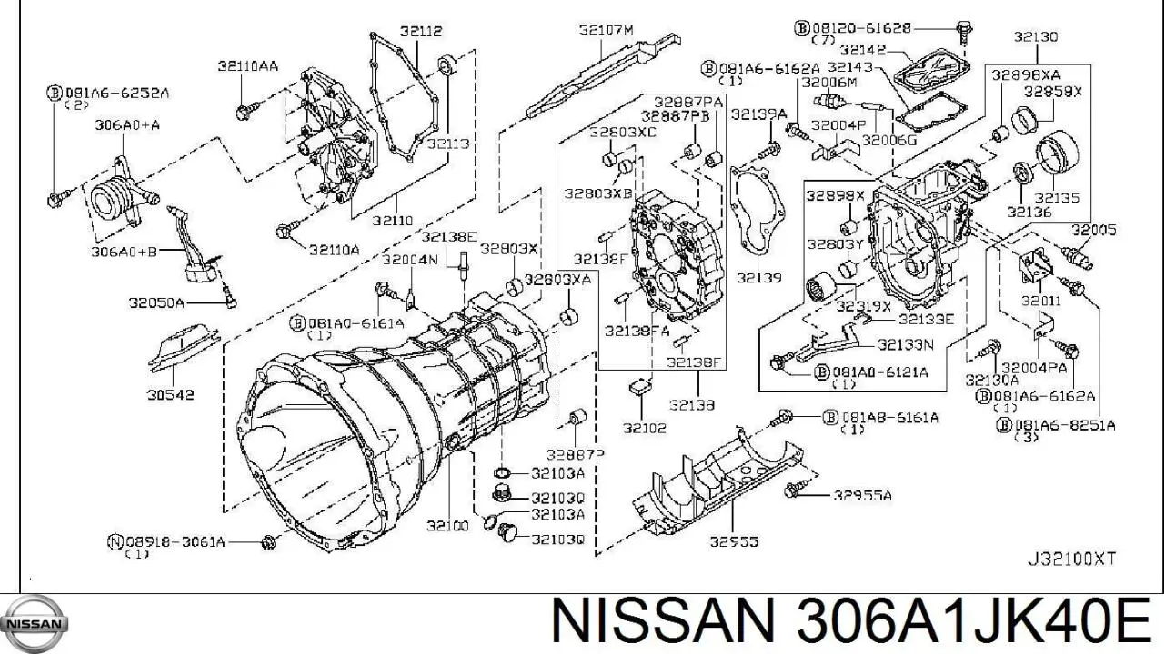 Купить 306A1JK40E Nissan/Infiniti Цилиндр сцепления в сборе с выжимным подшипником