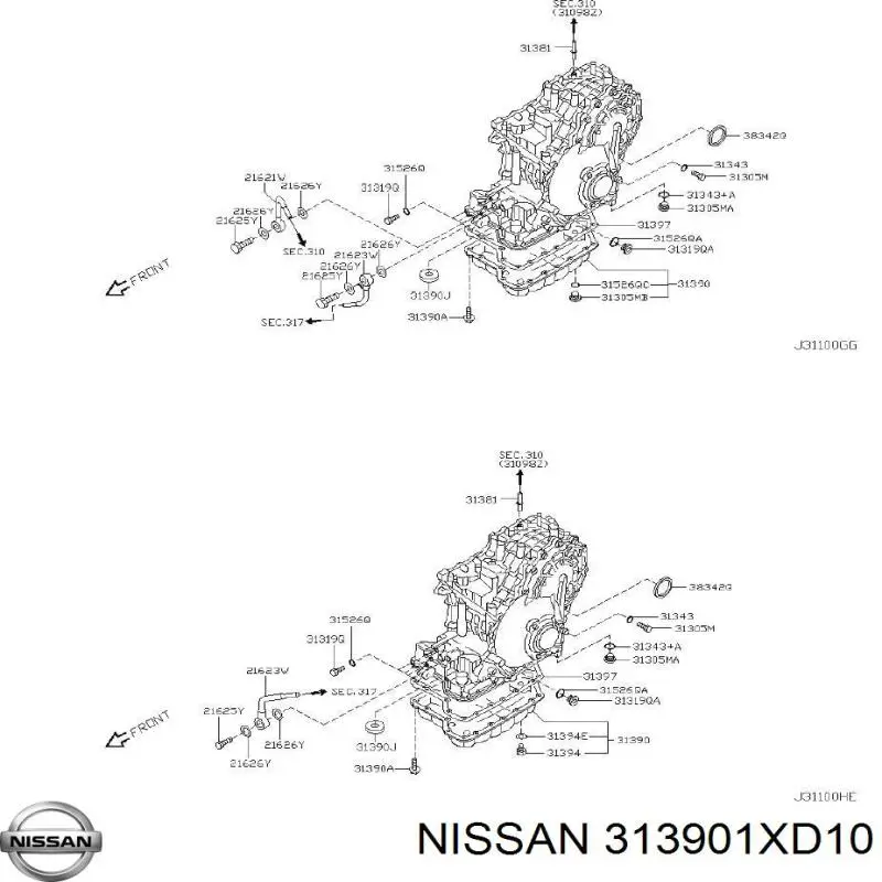 313901XD10 Nissan/Infiniti Поддон АКПП