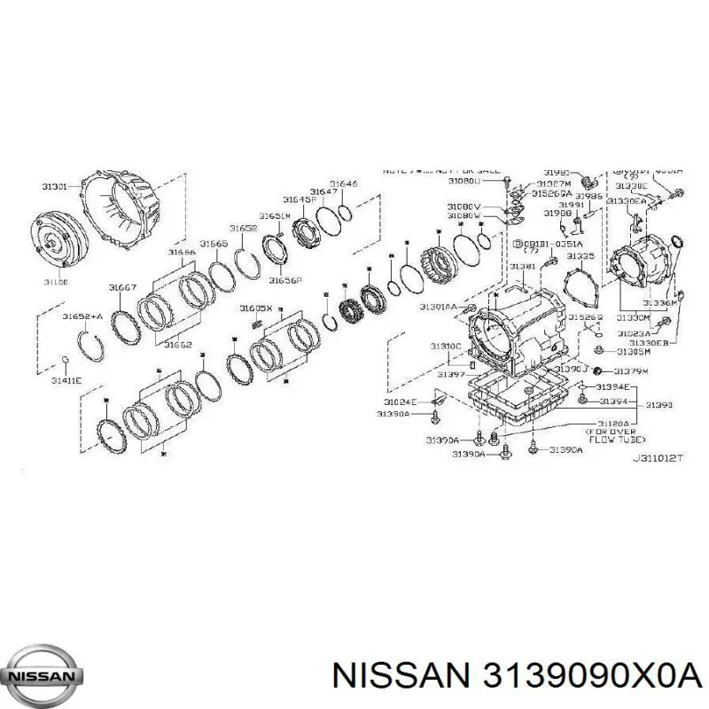 3139090X0A Nissan/Infiniti Поддон АКПП