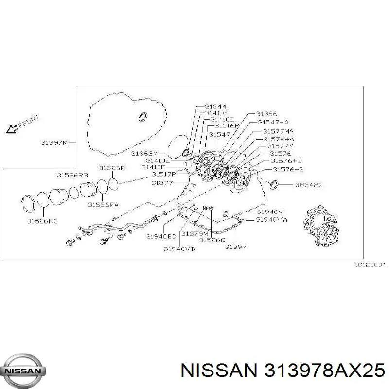 Ремкомплект АКПП 313978AX25 Nissan