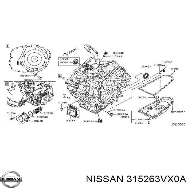 Кольцо уплотнительное фильтра АКПП 315263VX0A Nissan/Infiniti
