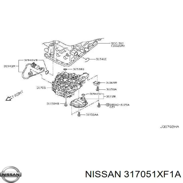 Блок клапанов АКПП 317051XF0C Nissan