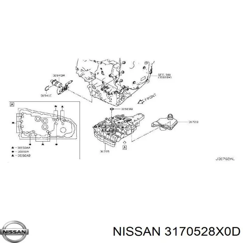  3170528X0D Nissan