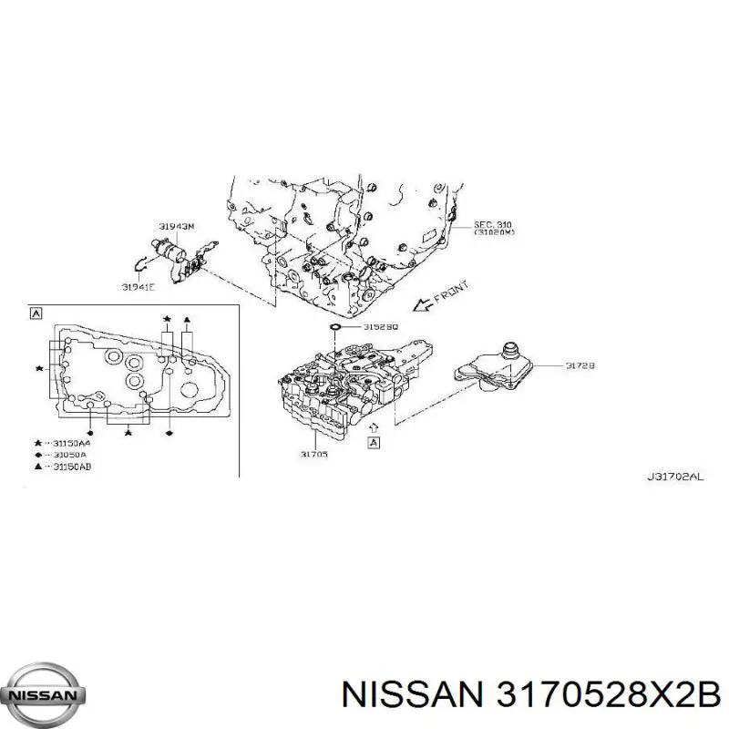  Nissan/Infiniti 3170528X2B цена, от 282.49 USD