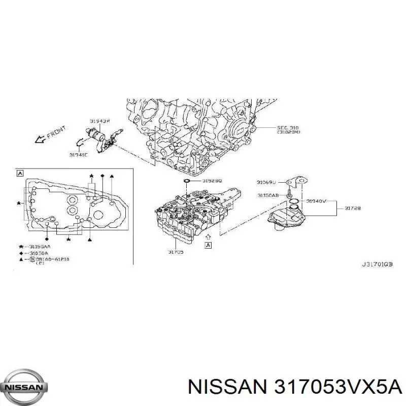 Гидроблок АКПП 317053VX1C Nissan