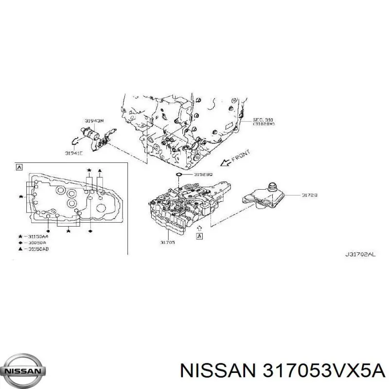 Гидроблок АКПП Nissan/Infiniti 317053VX1C цена, от 316.73 USD
