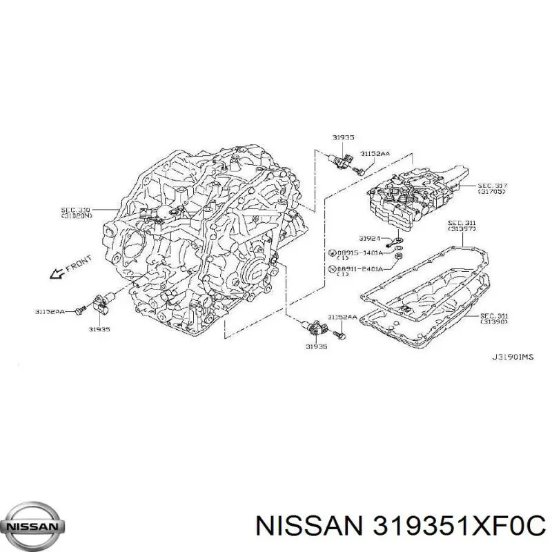 Датчик скорости 319351XF0C Nissan/Infiniti