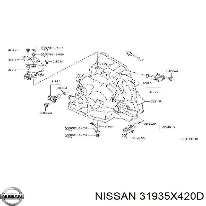 31935X420D Nissan датчик скорости