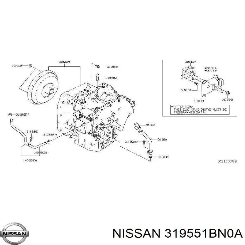 319551BN0A Nissan датчик уровня положения кузова передний