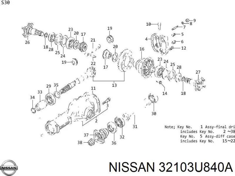 Пробка поддона двигателя 32103U840A Nissan