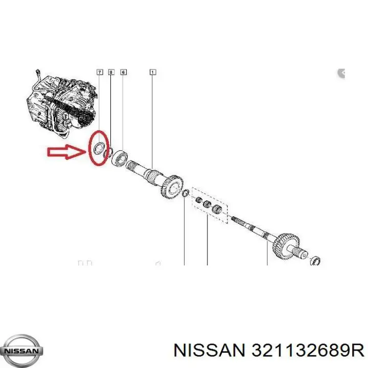 321132689R Nissan vedação da caixa automática de mudança (de árvore de saída/primária)