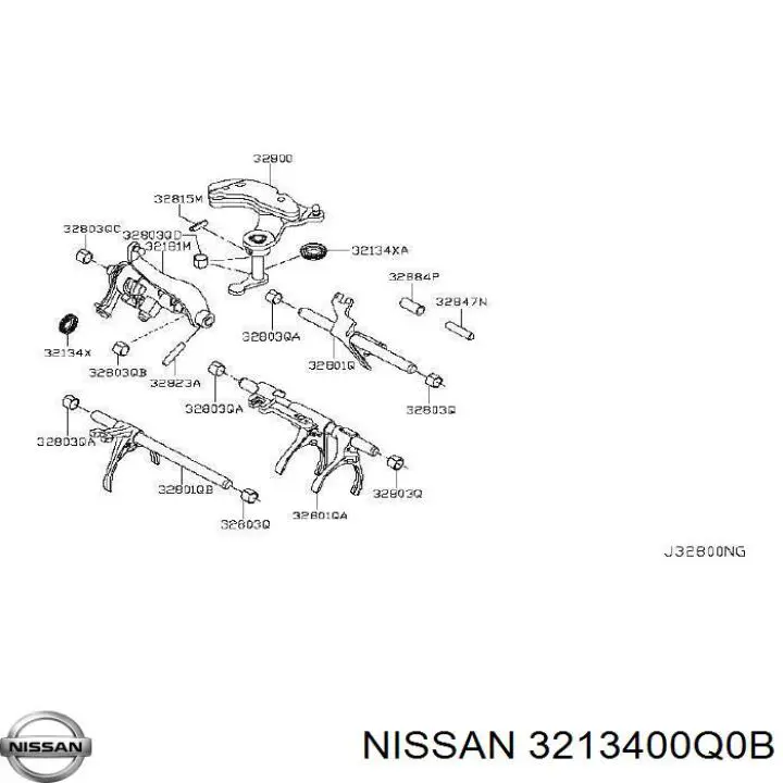 3213400Q0B Nissan vedação da haste de mudança da caixa de mudança