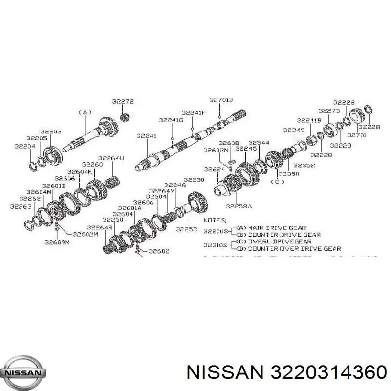 3220314360 Nissan подшипник генератора
