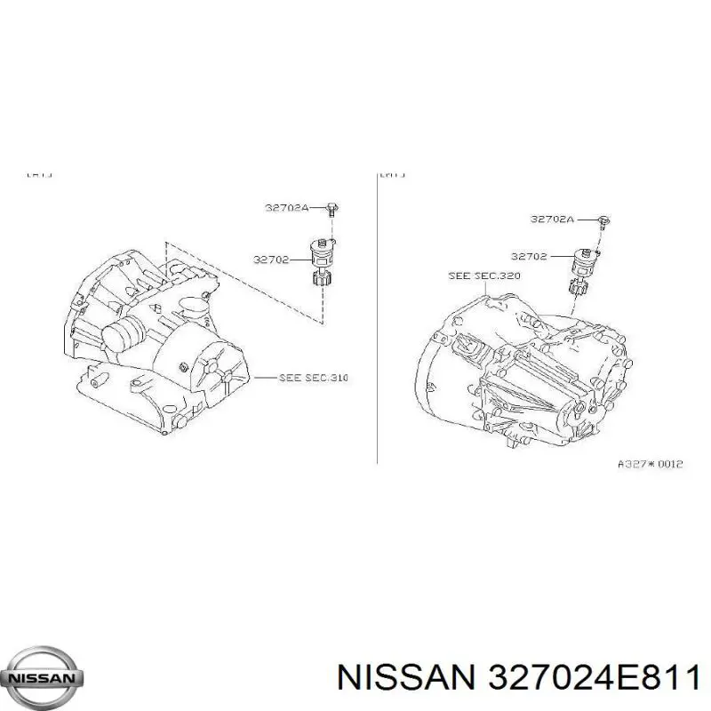 Датчик скорости 327024E811 Nissan