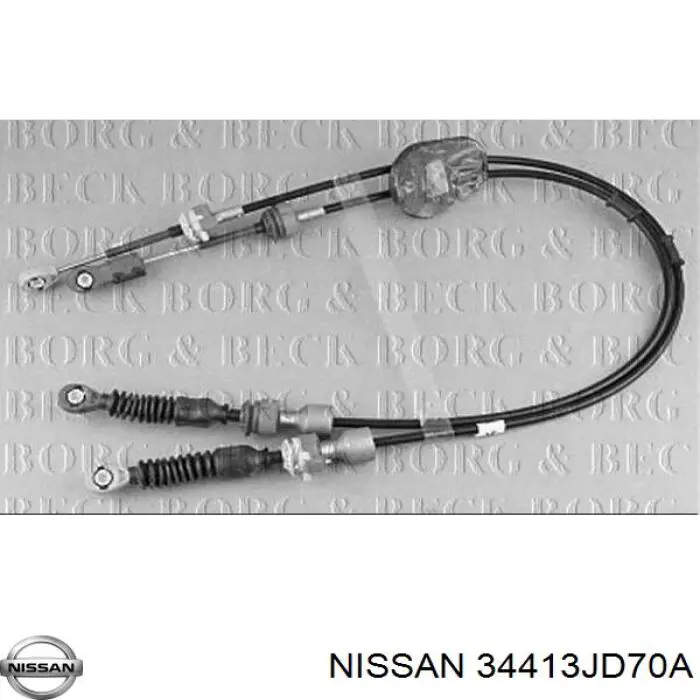 Трос переключения передач сдвоенный Nissan 34413JD70A