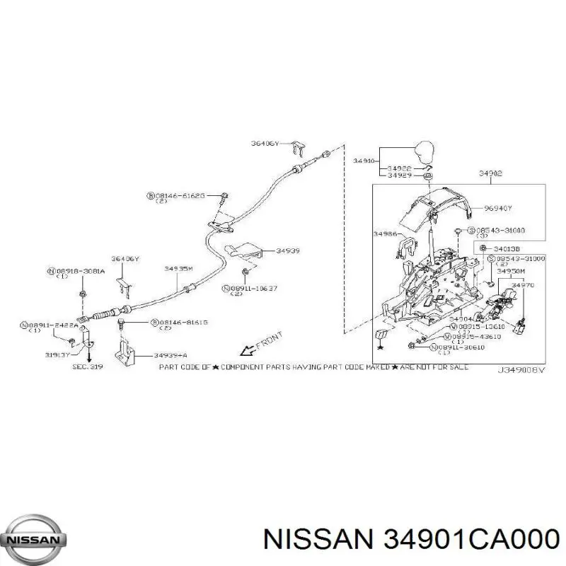 Механизм переключения передач Nissan Murano внедорожник (Z50) (2002 - 2007) цена, от 56.43 USD
