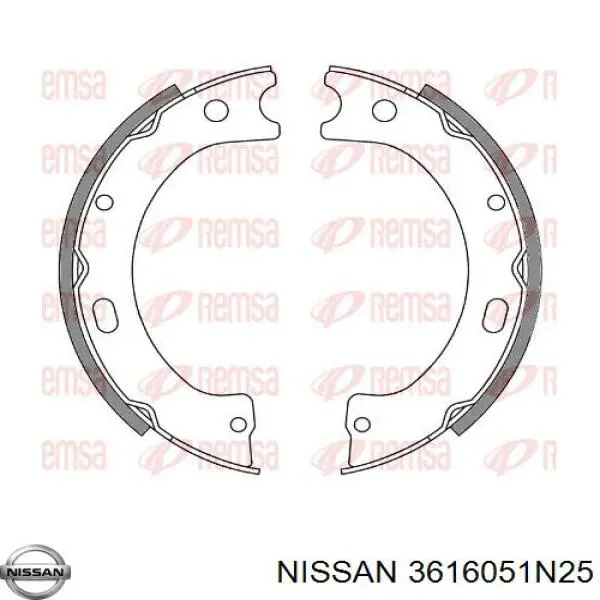 3616051N25 Nissan колодки ручника (стояночного тормоза)