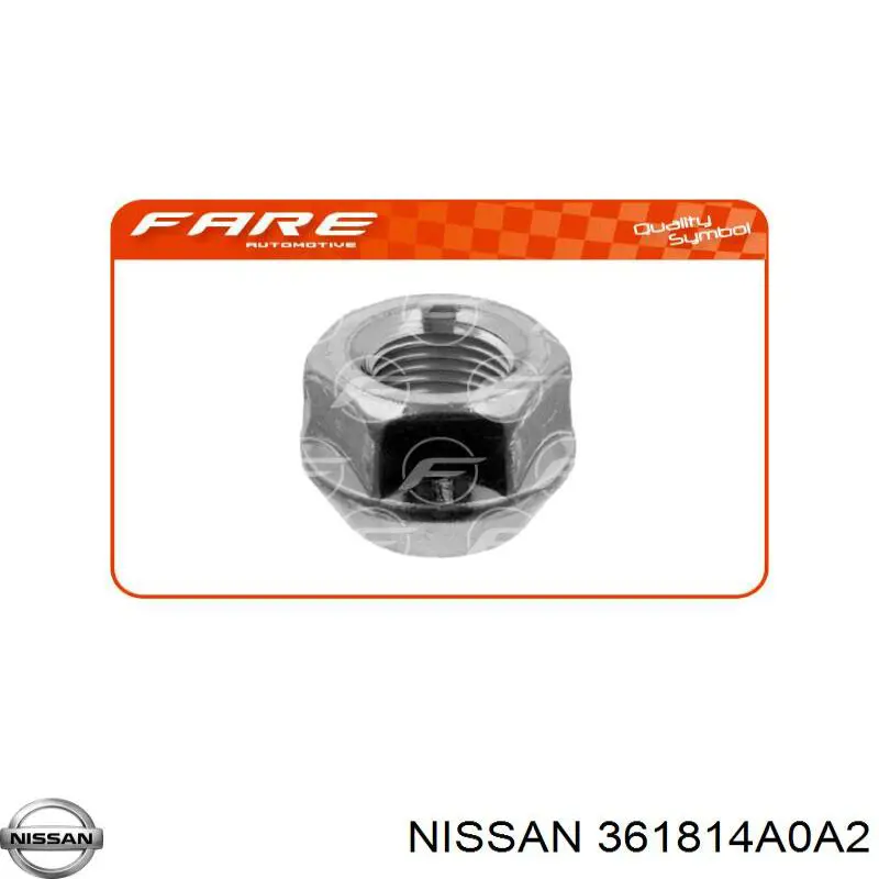 Гайка крепления колеса Nissan/Infiniti 361814A0A2 цена, от 1.77 USD