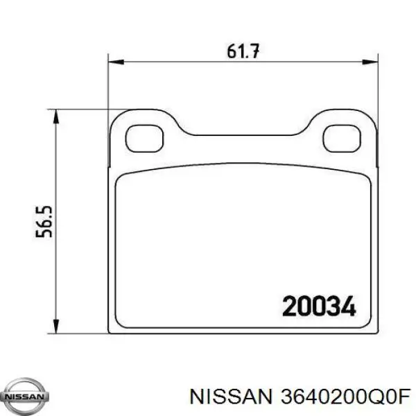 Передний трос ручника 3640200Q0F Nissan/Infiniti