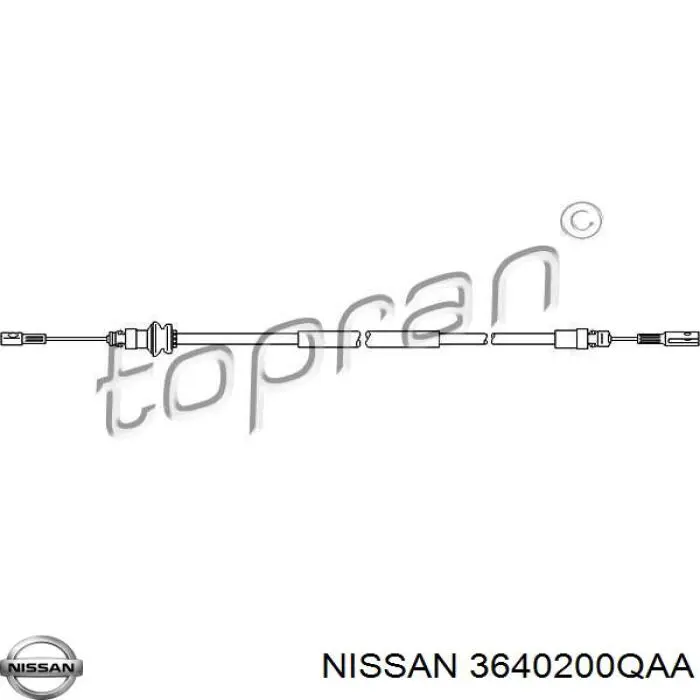 3640200QAA Nissan/Infiniti Трос стояночного тормоза передний